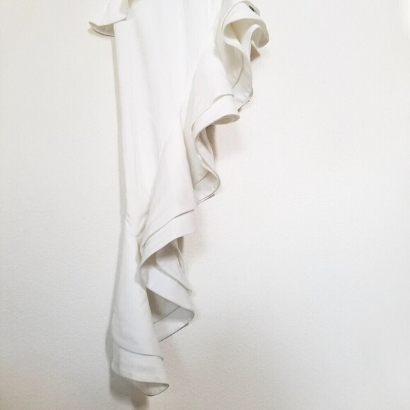 NWT Lovers + Friends Interstellar Gown Asymmetric Ruffled Maxi Dress White Small - Picture 11 of 11